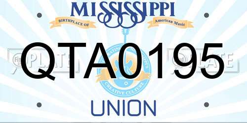 QTA0195 Mississippi License Plate