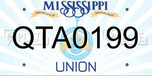 QTA0199 Mississippi License Plate