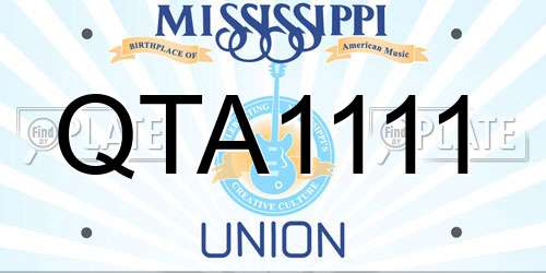 QTA1111 Mississippi License Plate