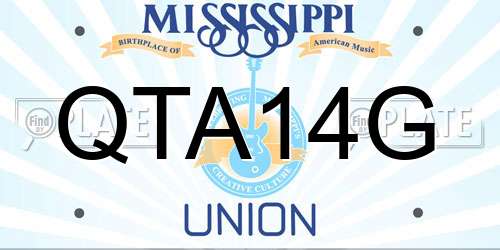 QTA14G Mississippi License Plate