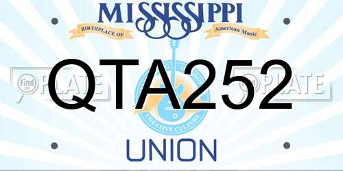 QTA252 Mississippi License Plate