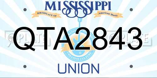 QTA2843 Mississippi License Plate