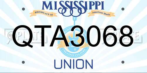 QTA3068 Mississippi License Plate