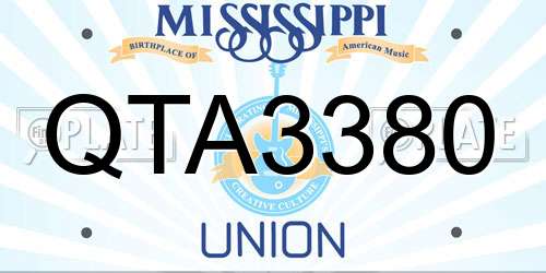 QTA3380 Mississippi License Plate