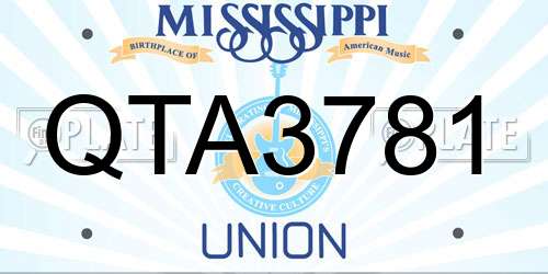 QTA3781 Mississippi License Plate