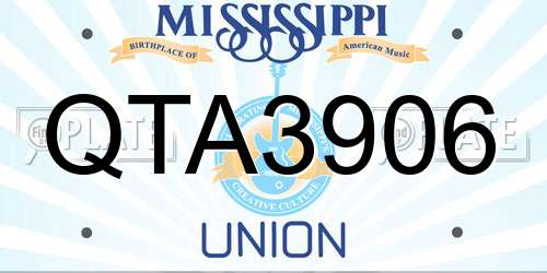 QTA3906 Mississippi License Plate