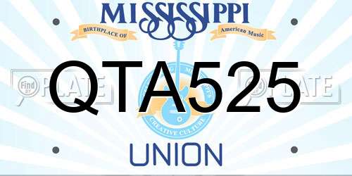 QTA525 Mississippi License Plate