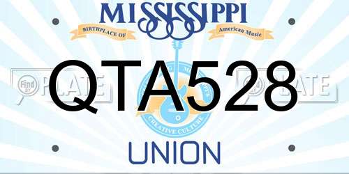 QTA528 Mississippi License Plate