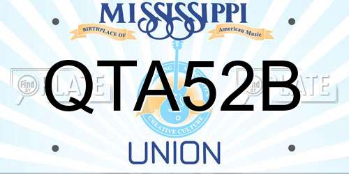 QTA52B Mississippi License Plate