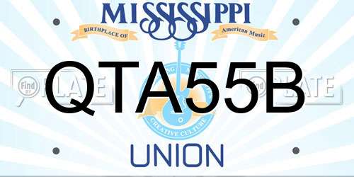 QTA55B Mississippi License Plate