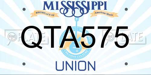 QTA575 Mississippi License Plate