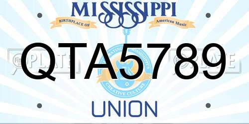 QTA5789 Mississippi License Plate