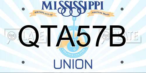 QTA57B Mississippi License Plate