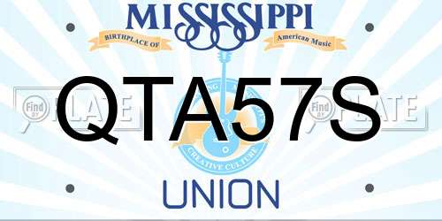 QTA57S Mississippi License Plate