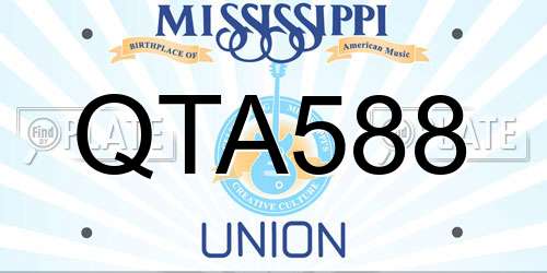 QTA588 Mississippi License Plate