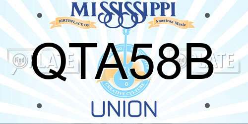 QTA58B Mississippi License Plate