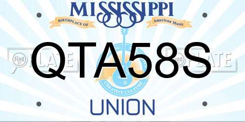 QTA58S Mississippi License Plate