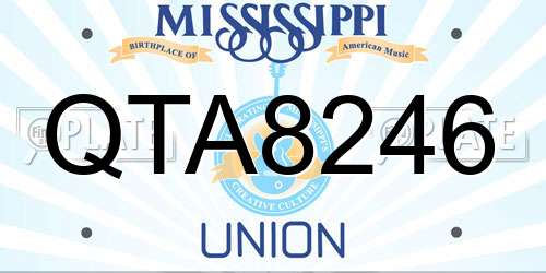 QTA8246 Mississippi License Plate