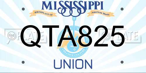 QTA825 Mississippi License Plate