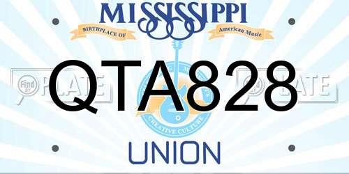 QTA828 Mississippi License Plate