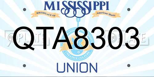 QTA8303 Mississippi License Plate