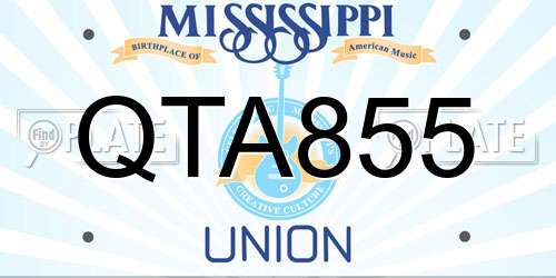 QTA855 Mississippi License Plate