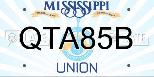 QTA85B Mississippi License Plate