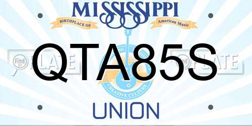 QTA85S Mississippi License Plate