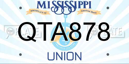 QTA878 Mississippi License Plate