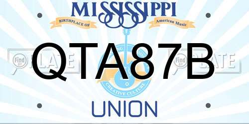 QTA87B Mississippi License Plate