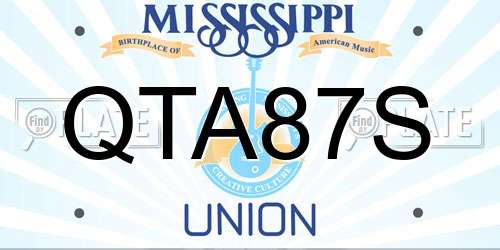 QTA87S Mississippi License Plate