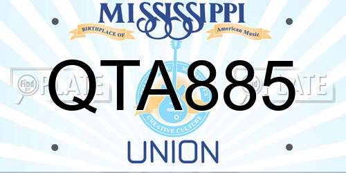 QTA885 Mississippi License Plate
