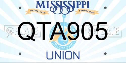 QTA905 Mississippi License Plate
