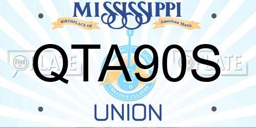 QTA90S Mississippi License Plate