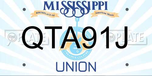 QTA91J Mississippi License Plate