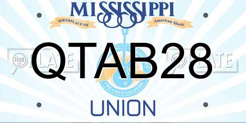 QTAB28 Mississippi License Plate