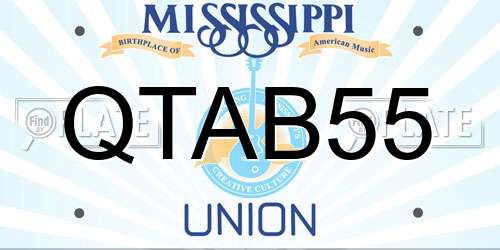 QTAB55 Mississippi License Plate
