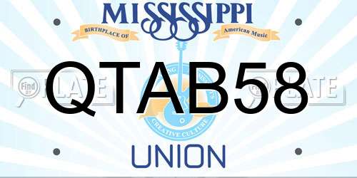 QTAB58 Mississippi License Plate