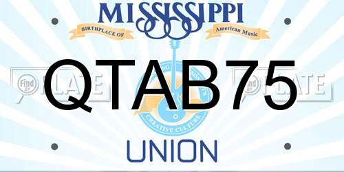 QTAB75 Mississippi License Plate