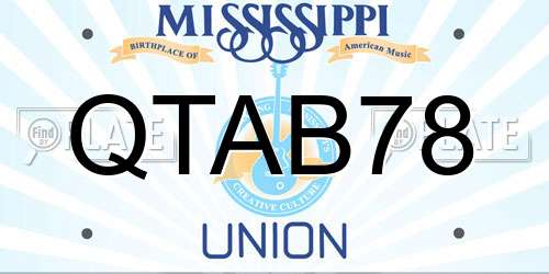 QTAB78 Mississippi License Plate