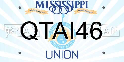 QTAI46 Mississippi License Plate