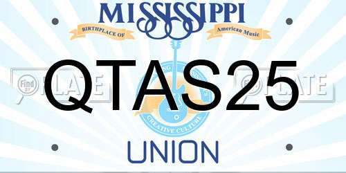 QTAS25 Mississippi License Plate