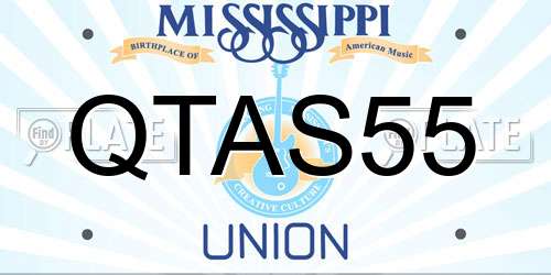 QTAS55 Mississippi License Plate