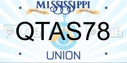 QTAS78 Mississippi License Plate