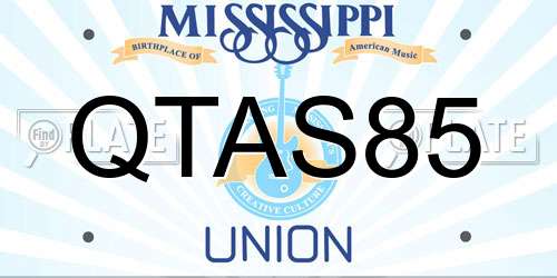 QTAS85 Mississippi License Plate