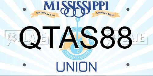 QTAS88 Mississippi License Plate