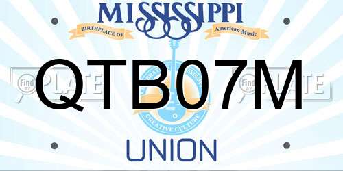 QTB07M Mississippi License Plate