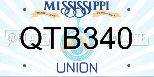 QTB340 Mississippi License Plate