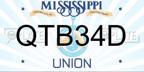 QTB34D Mississippi License Plate