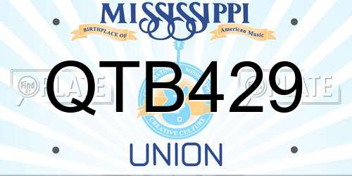 QTB429 Mississippi License Plate